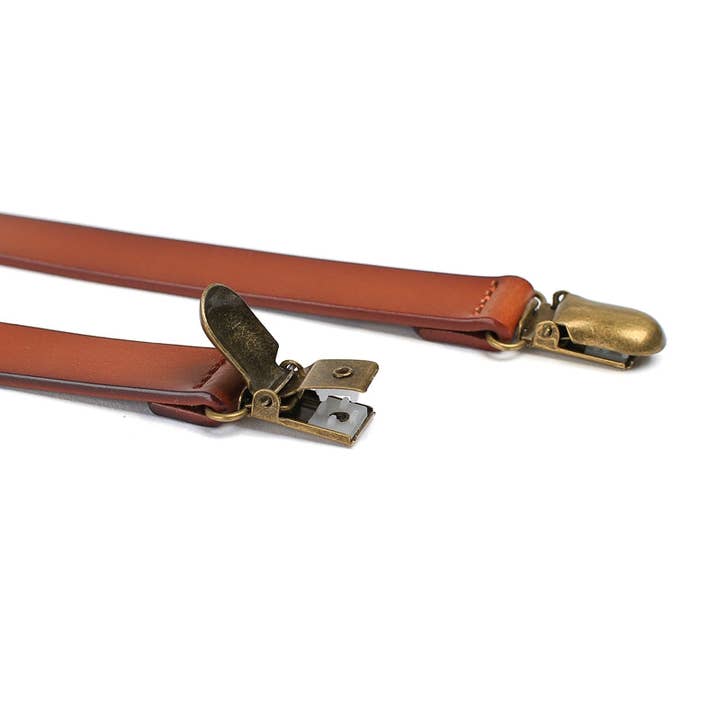 Brown Leather Suspenders, Groomsmen Suspenders, Men's Braces for wholesale on Faire5