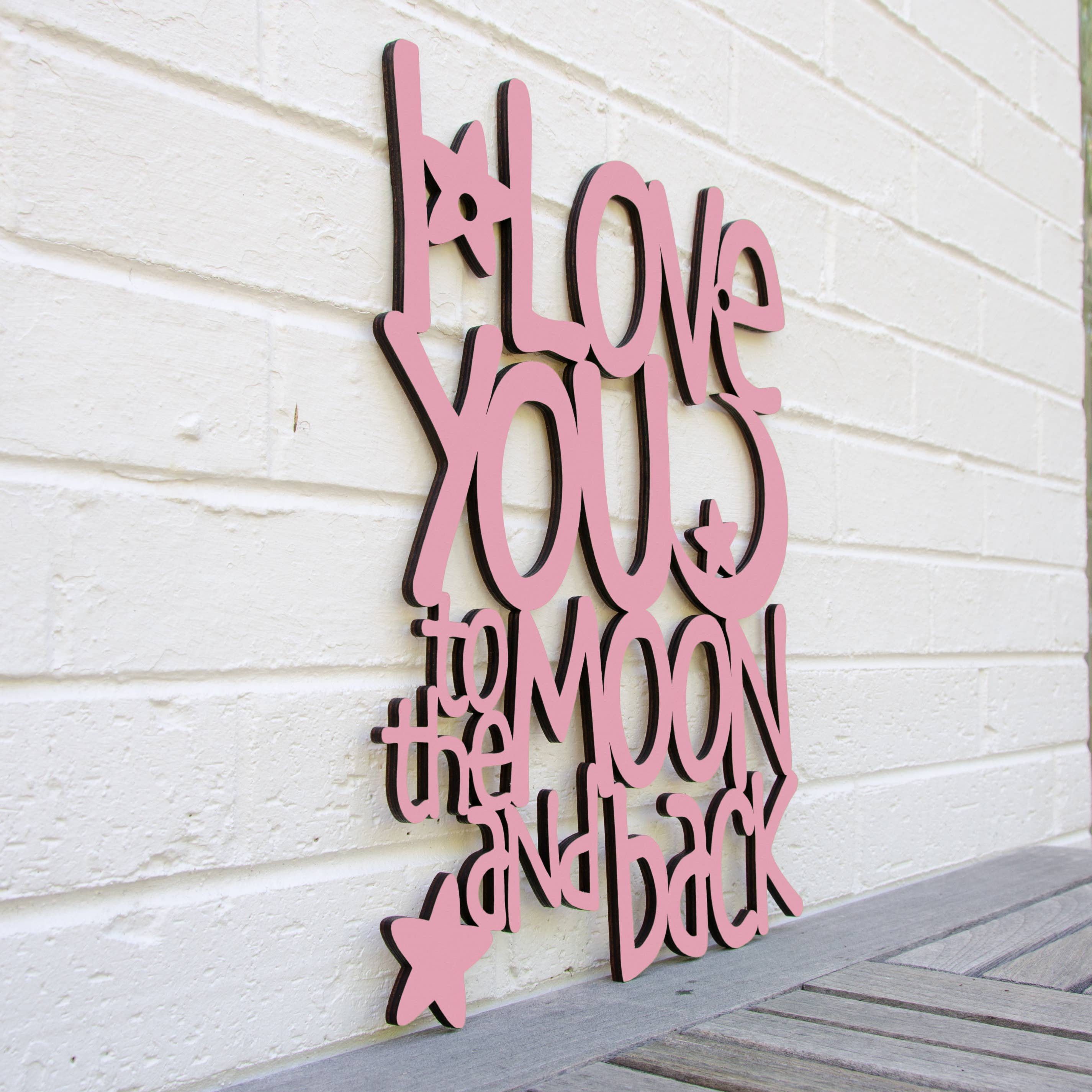 Spunky Fluff - Wholesale Wall Decor - Kids & Baby - I Love You to the Moon & Back, Wood Nursery Wall Decor12