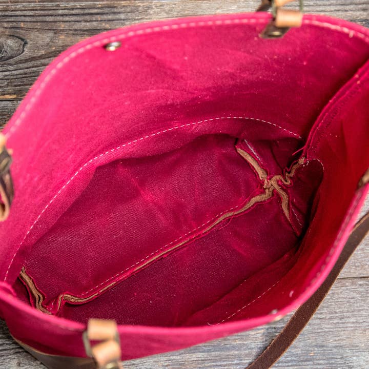 In Blue Handmade - Wholesale Tote bag – Women's - Essential Waxed Canvas and Leather Tote with Options2