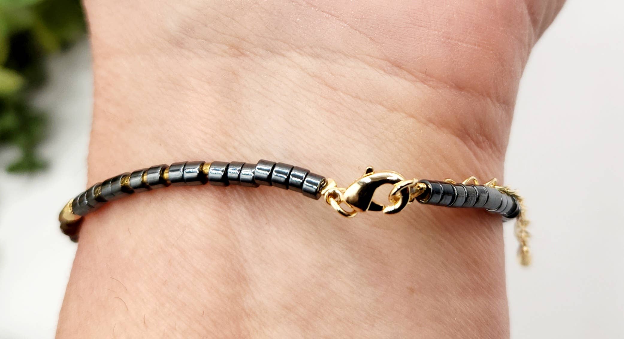 Meraki Gemstones - Venta al por mayor Pulsera de cuentas - PULSERA DE TRIPLE PROTECCIÓN-Obsidiana/Ojo de Tigre/Hematita 3mm7