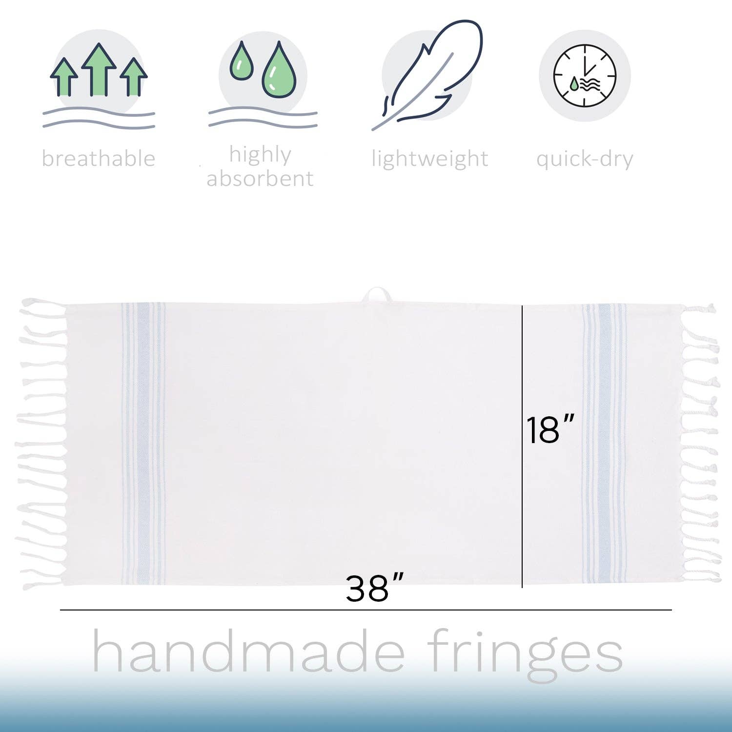 Barooga - Wholesale Hand Towel - Farmhouse Turkish Hand Towel (Set of 3), 18 x 38 inches12