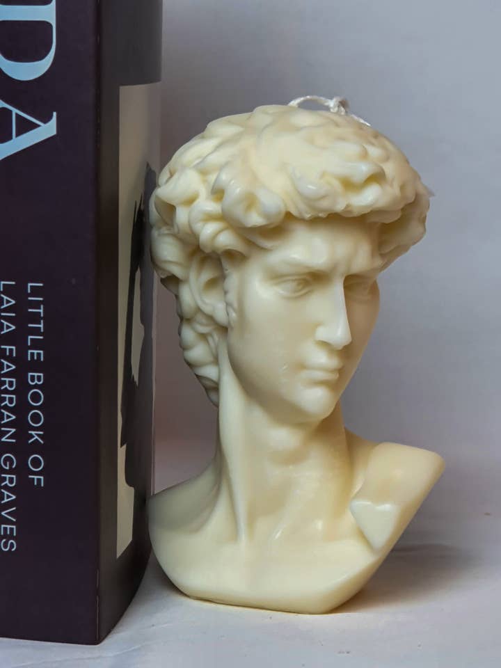 Statue de David Head - Idée cadeau de bougie en cire de soja pour décoration d'intérieur pour la vente par Gokican