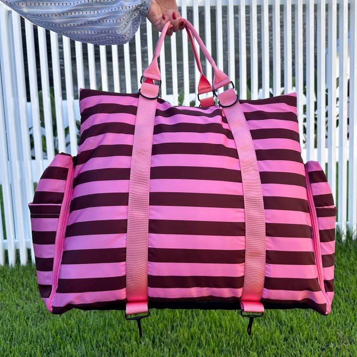 Cama de viaje para coche de lujo: Rayas rosadas para venta al por mayor de Pablo & Co. Boutique