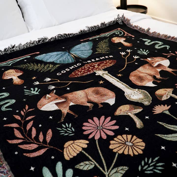 Relatable Basic - Wholesale Throw Blanket - Cosmic Dreamer Woven Throw Blanket Mystical Whimsical Decor2