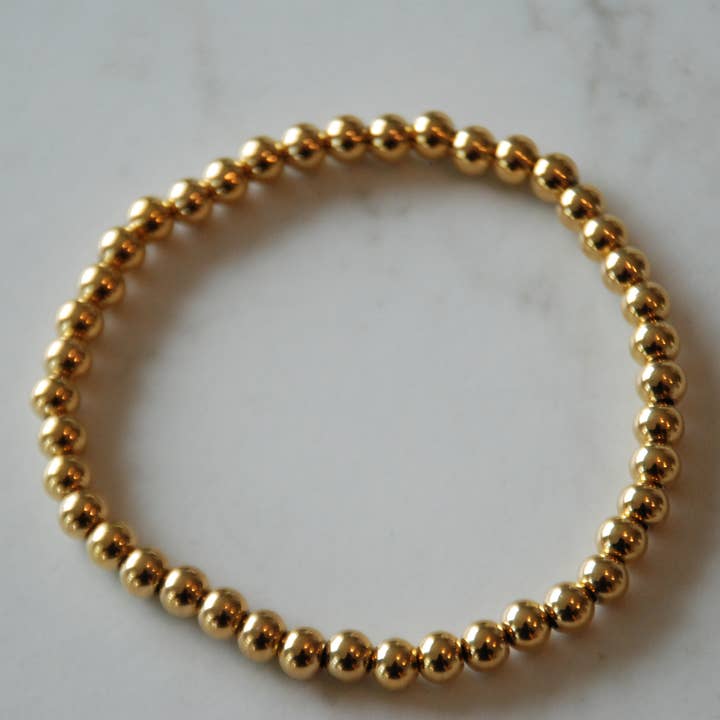 Ash on AK Jewelry - Vente Bracelet de perles - Bracelet Harlow extensible à perles en or rempli 18 carats4