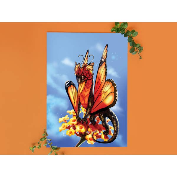 Monarch Butterfly Dragon A4 Poster for wholesale by Digitaldreamcloud