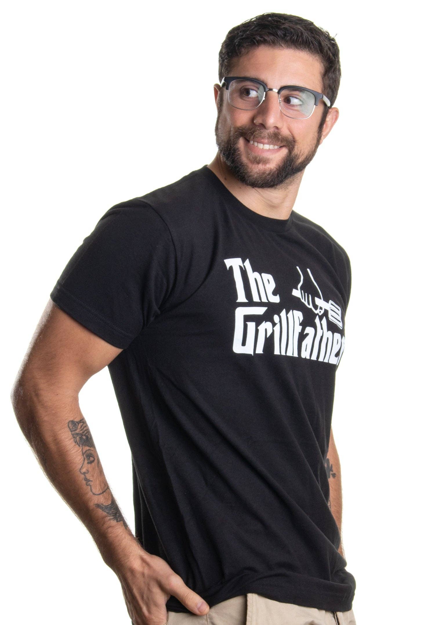 Sort The Grillfather - Sjov BBQ Grill T-shirt til Mænd for engroshandel på Faire1