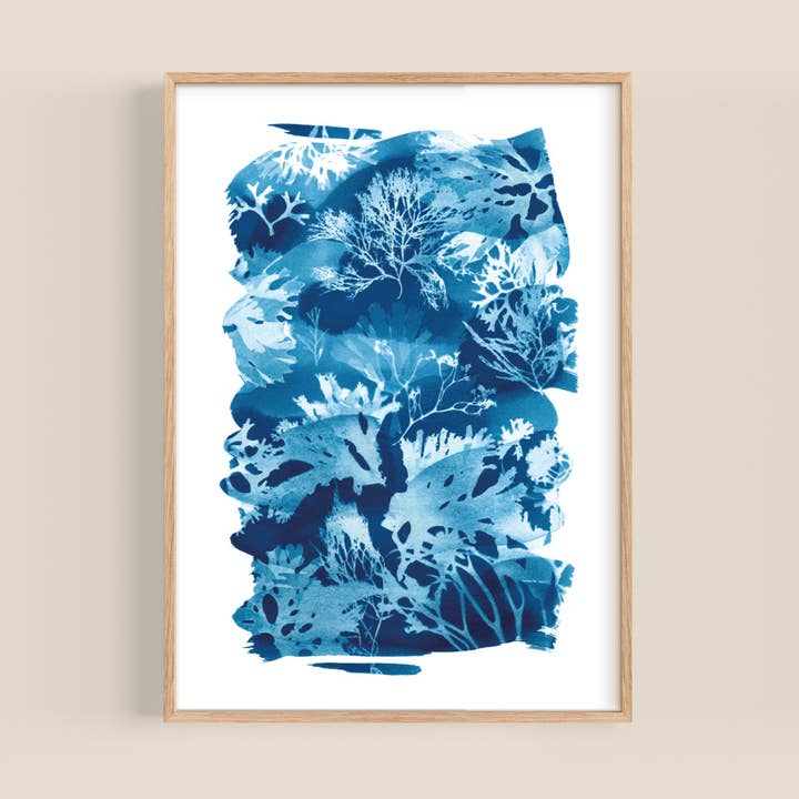 Coastal Art Print | Blue Seaweed | Tideline Mark III for wholesale by Paper Birch
