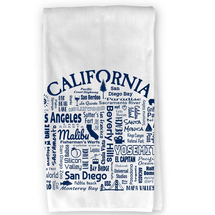 California Destination Kitchen Towel - Where Life Takes You for wholesale by The Buffalo Works