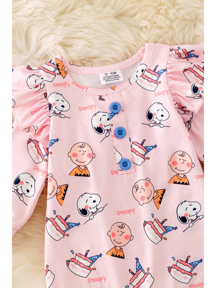 Kids Charm Online - Wholesale Jumpsuit - Baby - Sweet pink snoop printed baby onesie. RPG40591 AMY