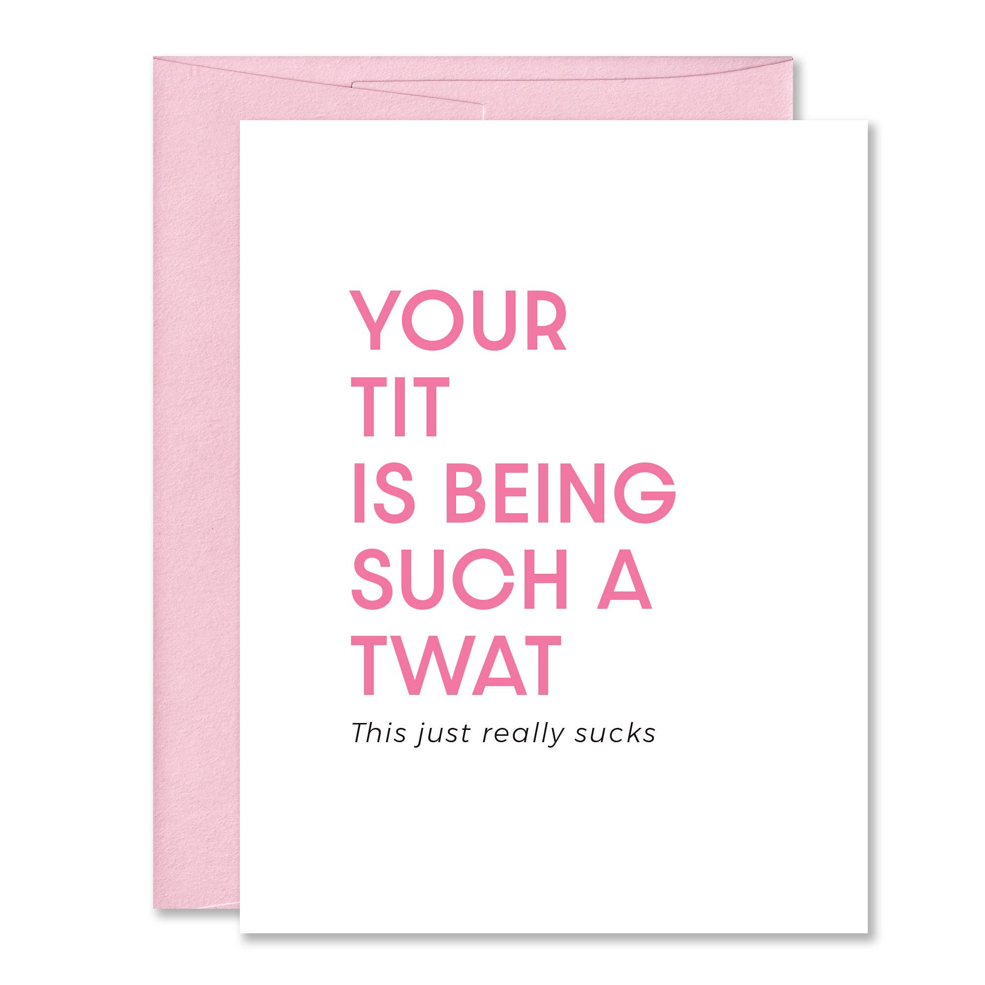 Jones Street Press - Wholesale Everyday Greeting Card - Tit Twat - Funny Naughty Breast Cancer Support Card1