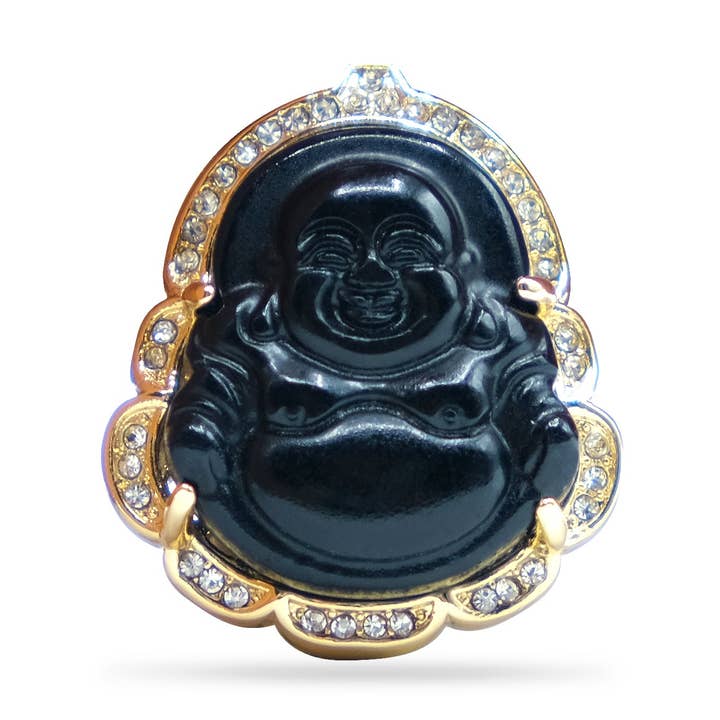 Buddha Lapel Pin - Black for wholesale by Kingpinz