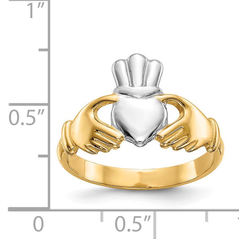 FCJ Jewelry LLC - Venta al por mayor Anillo de banda/apilable - Anillo Claddagh de Corazón de Oro de 14k5