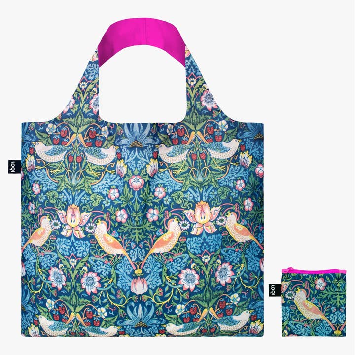 LOQI - Venta al por mayor Bolsa grande - Unisex - WILLIAM MORRIS El ladrón de fresas Bolsa reciclada de neón