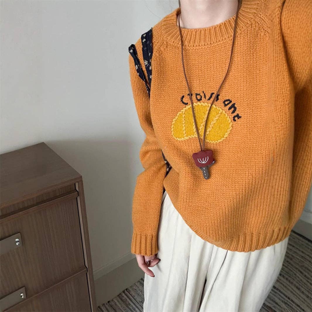 Marayn - Wholesale Knit Sweater - Women's - Cute Korean Style Cartoon Letter Knit Sweater32