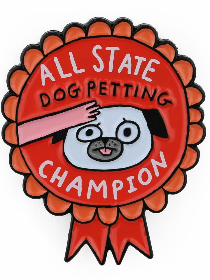 Hund Petting Champion Emaille Pin für den Großhandel von Incognito