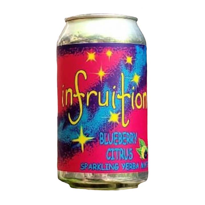 Infruition Tea - Vente Eau gazeuse - Thé mousseux Yerba Mate aux myrtilles et aux agrumes