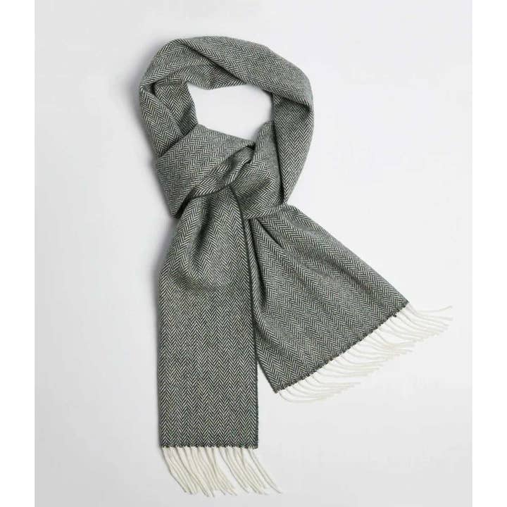 3591G7 Mallard Herringbone Irish Lambs Wool Scarf for wholesale by Silk Wool and Bijoux