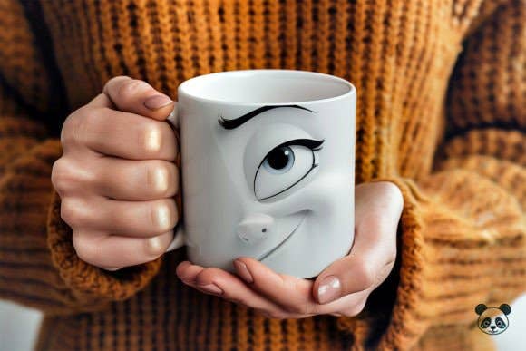 SubliMasterUK – wholesale Coffee mug – Winking Cartoon Face 3D Mug3