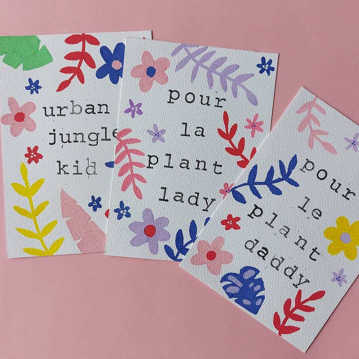 Set van 3 kaarten voor plantenliefhebbers Plant Lover Cards voor wholesale door Lemon.lemoff