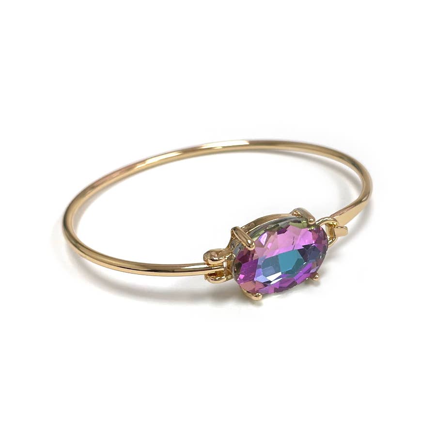 StarryNYC - Wholesale Cuff Bracelet - High Quality Glass Crystal Oval Stone Cuff Metal Bangle1