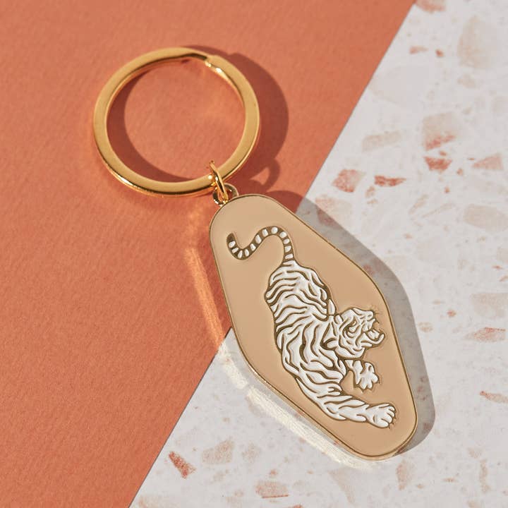 cai & jo - Wholesale Keychain - Women's - Tiger Enamel Keychain0