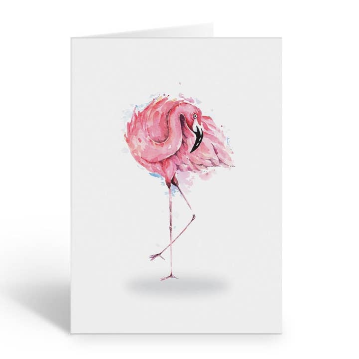 Pretty Flamingo Watercolor Note Cards with Envelopes for wholesale by Stonehouse Collection