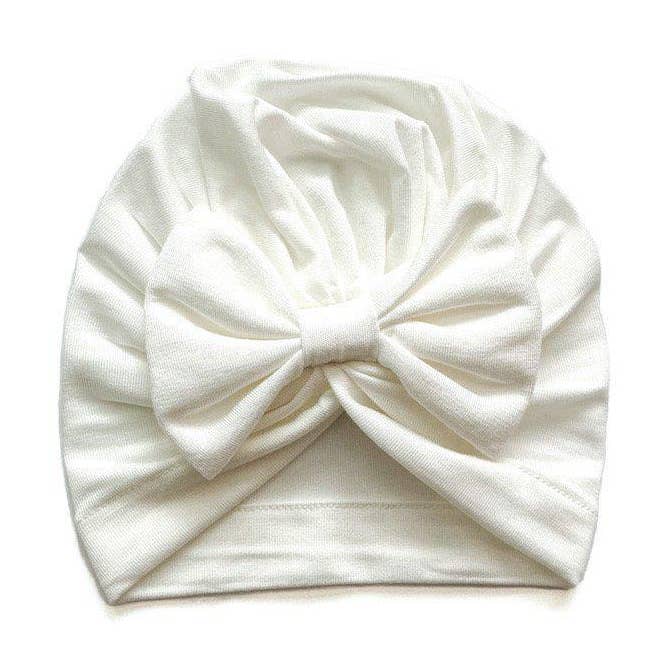 Cappello a turbante con fiocco - bianco per la vendita all'ingrosso da parte di Harp Angel Boutique