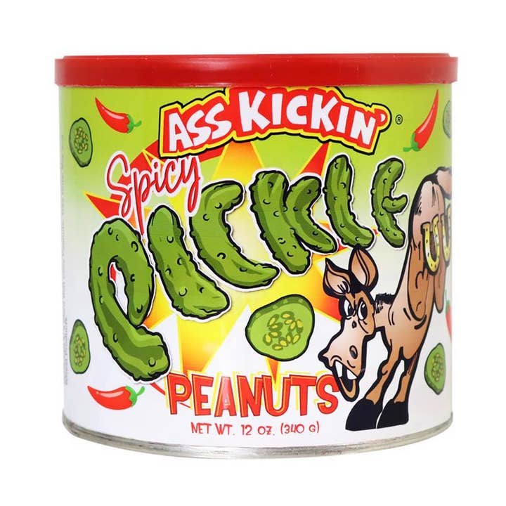 Everyday Supply Co - Wholesale Nuts - Spicy Pickle Peanuts - Ass Kickin' 12 oz Canister