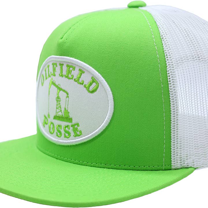 East Texas Sales & Service - Wholesale Trucker Hat - Unisex - Oilfield Cap - Neon Flat Bill - Oilfield Posse
