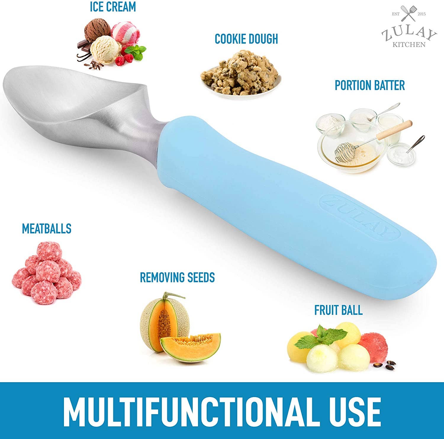 Zulay Kitchen - Wholesale Ice Cream Scoop - Ice Cream Scoop - Stainless Steel With Non Slip Handle13