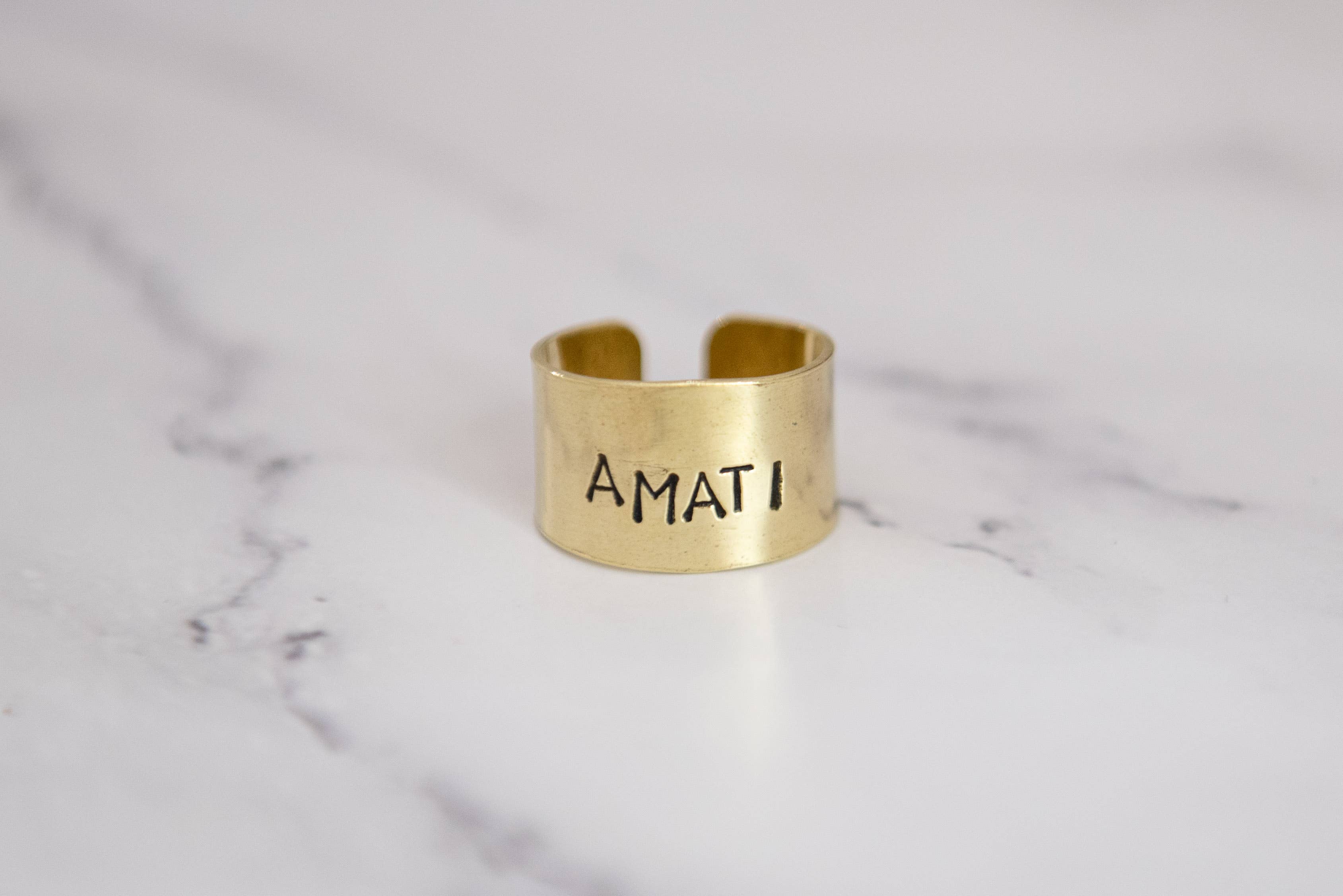 Loti jewels - Wholesale Band/Stacked Ring - MESSAGE RING IN BRASS WITH ENGRAVING0