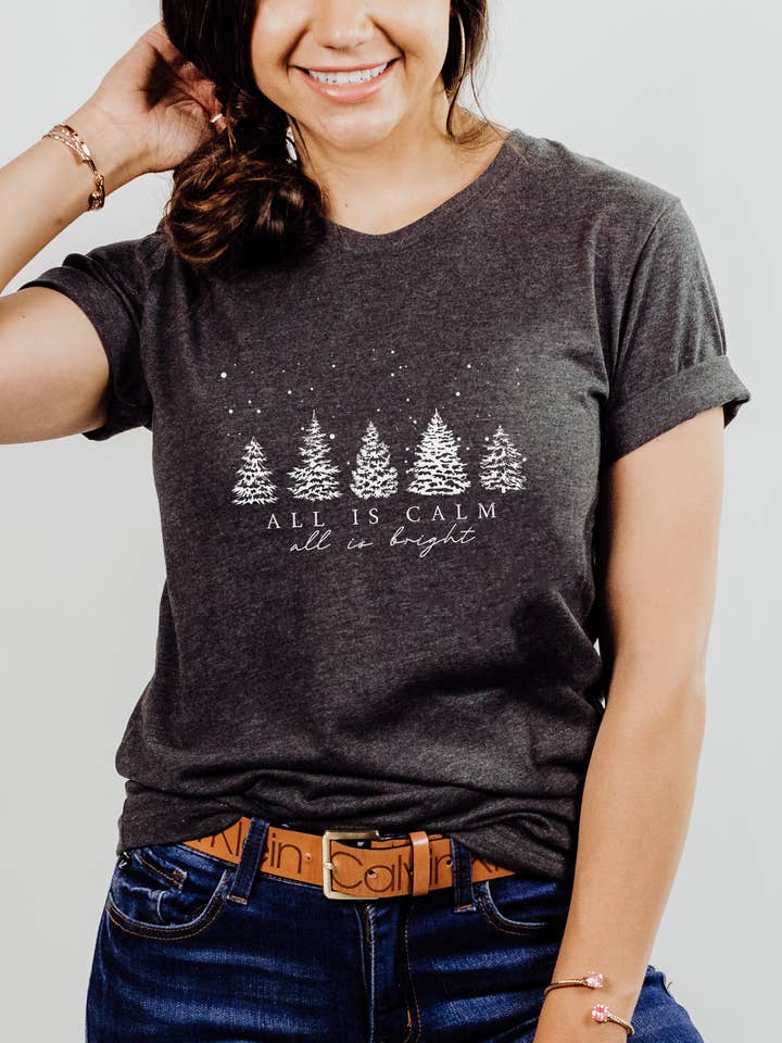 Scripted Pearl - Wholesale T-Shirt (Graphic) - Women's - Christian Tshirts, Christmas T Shirts, Silent Night6