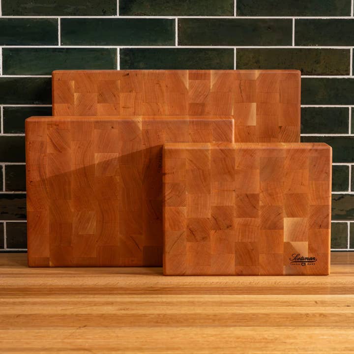Cherry End Grain Rectangle Butcher Block for wholesale by Laurel Mercantile