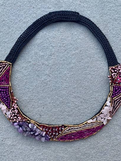 Collana con perline Bahar viola per la vendita all'ingrosso da parte di Seyyah