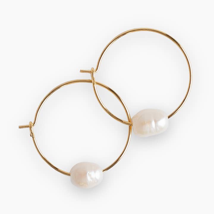 Hoop Earrings-Pearl 💍 Bridal Pick 💍 for wholesale by Lenny & Eva