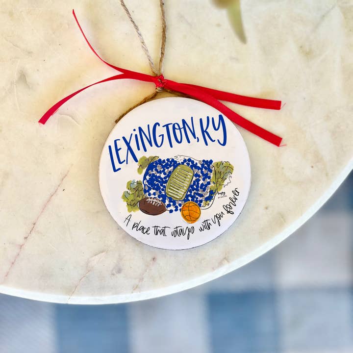 Happy By Rachel, LLC - Wholesale Ornament - Lexington, KY College Town Christmas Ornament