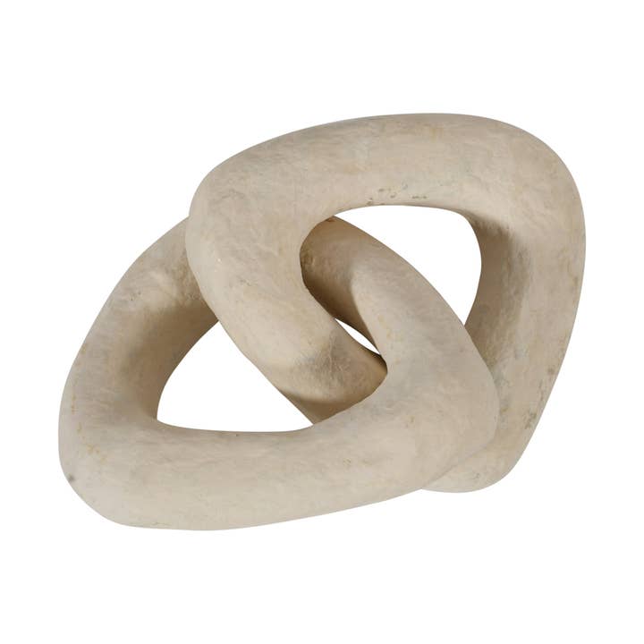 off white Paper Mache Chain Dia 6" & H 3" for wholesale on Faire