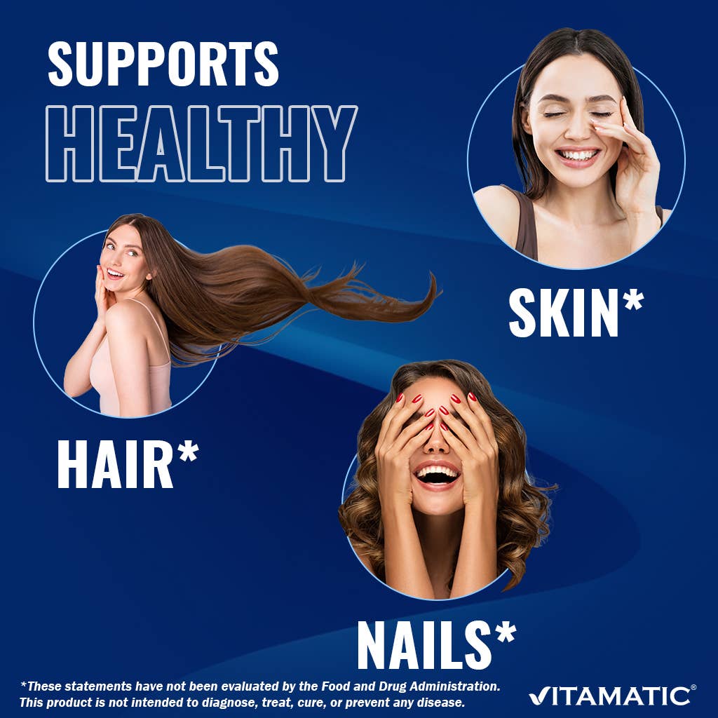 Vitamatic – wholesale Oralt tillskott/Vitamin – Vitamatic Biotin 20 000 mcg med keratin | 120 veg tabletter3