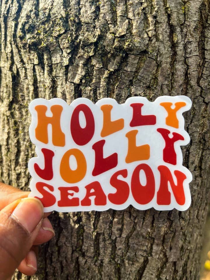 Transparenter Aufkleber Holly Jolly Season für den Großhandel von Alex Greco Lettering