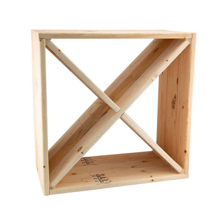 Wine Rack Country Pine Cube 24 Bottles (19.75 in x 10.5 in | 50 cm x 26.6 cm) for wholesale by ABC Crafted Series