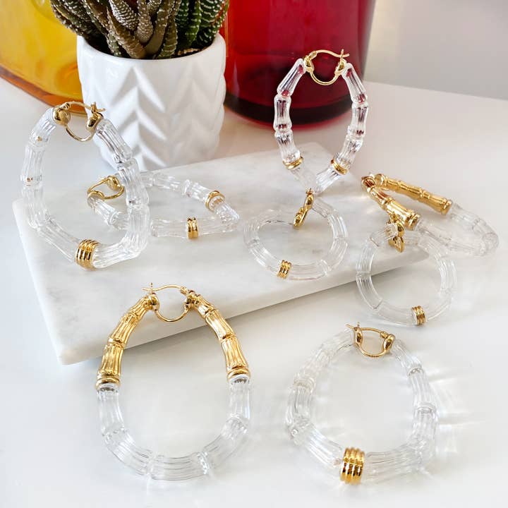 Gold & Honey - Vendita all'ingrosso Orecchini a cerchio - Cerchio in bambù Duchess da 2,75»7