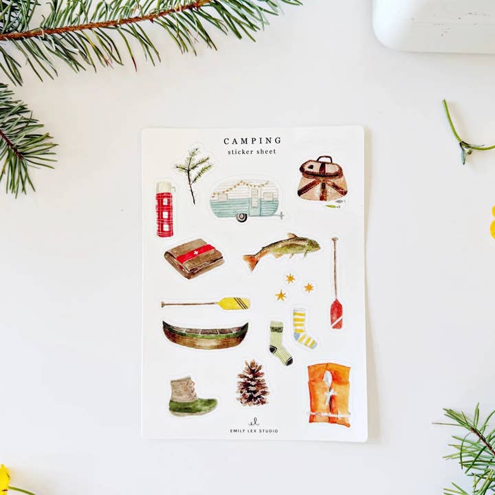emily lex studio – wholesale Sticker – camping sticker sheets2