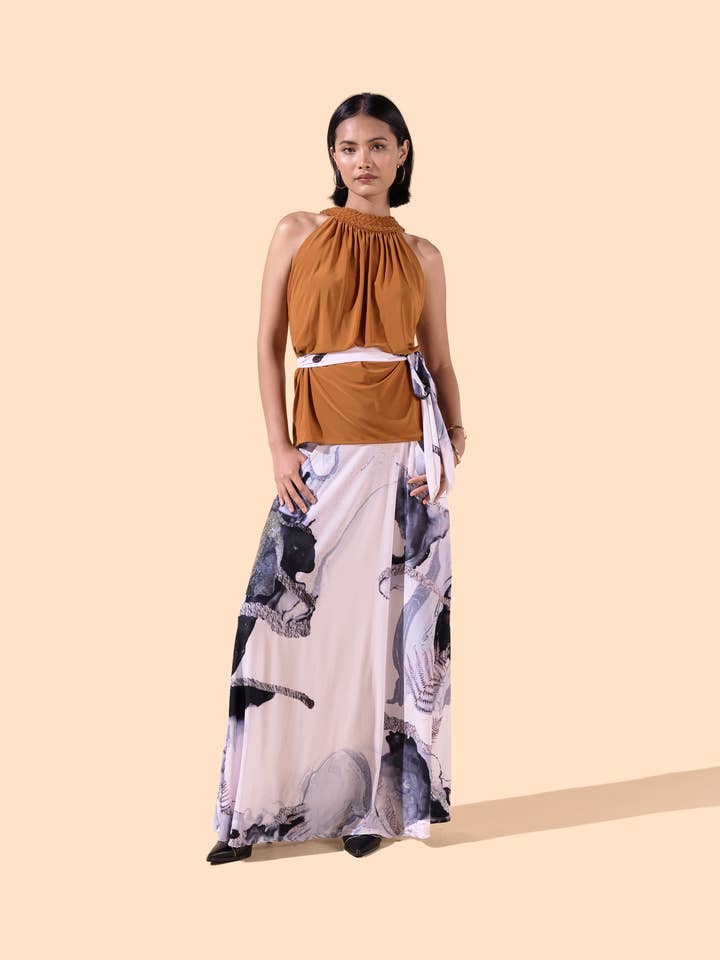 Flettet rundhalset top - Tara for engroshandel hos Osanna Creazione