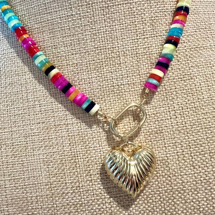 Grace Designs – Großhandel Perlenkette – Regenbogen-Troca-Muschel-Karabinerhalskette2