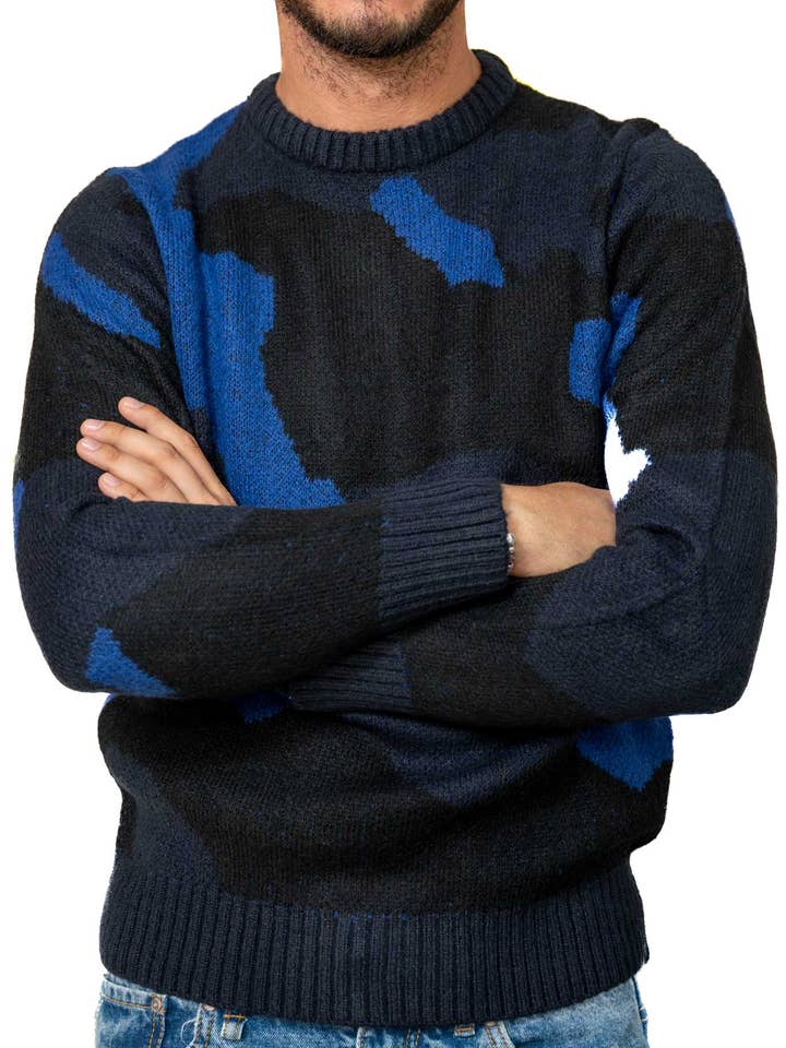 Camouflage wool blend sweater for wholesale by Illogico