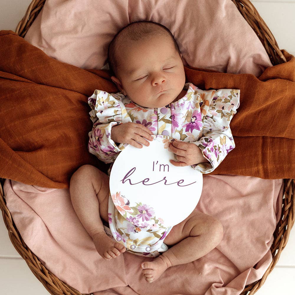 Snuggle Hunny – Engroshandel Mindesamler - Børn og baby – Isla & Lilac vendbare milepælskort1