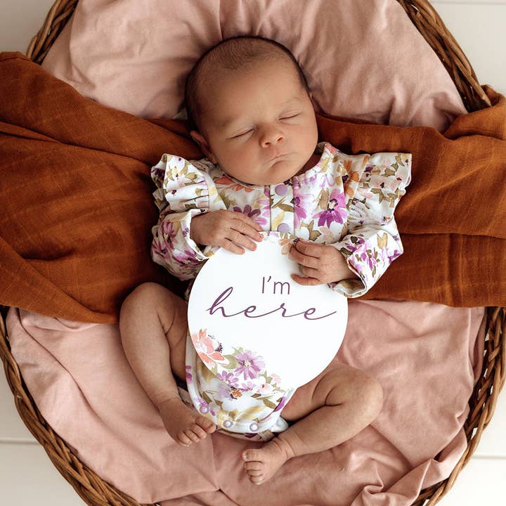 Snuggle Hunny – Engroshandel Mindesamler - Børn og baby – Isla & Lilac vendbare milepælskort1