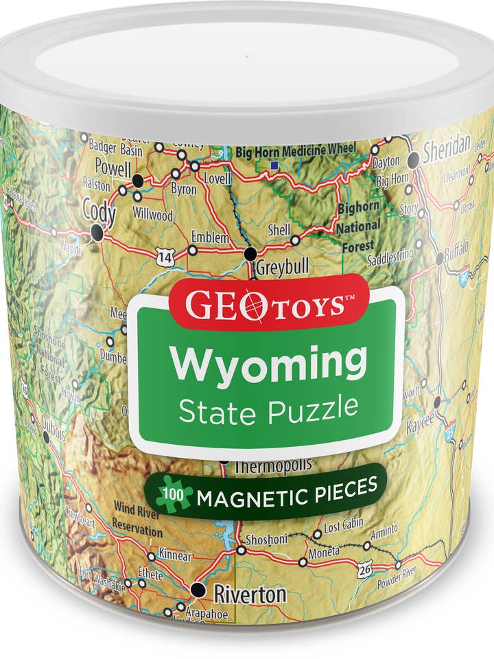Geotoys 100 piece Magnetic Puzzle - Wyoming for wholesale by Geotoys