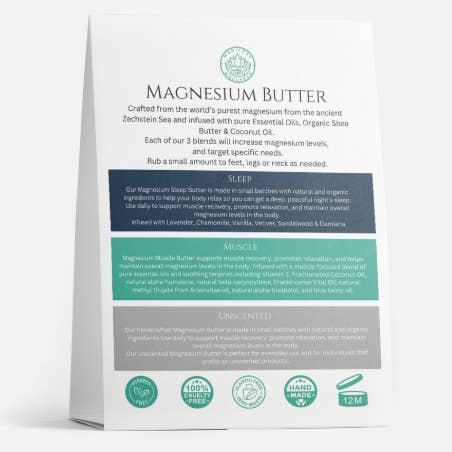 Manifest Wellness - Wholesale Bath/Body Oil - Shelf Talker Double-Sided Magnesium Butter/Magnesium Spray